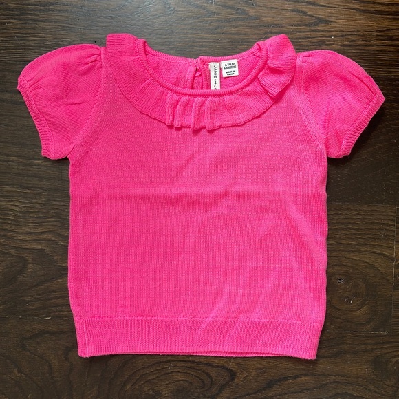 Janie and Jack pink short sleeve knit. - Picture 1 of 4